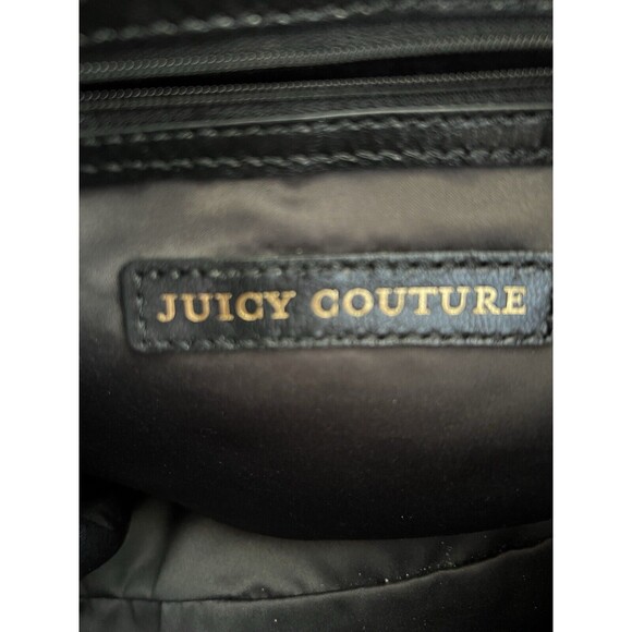 Juicy Couture Black Leather Shoulder Satchel Purse & Wristlet - Picture 10 of 16